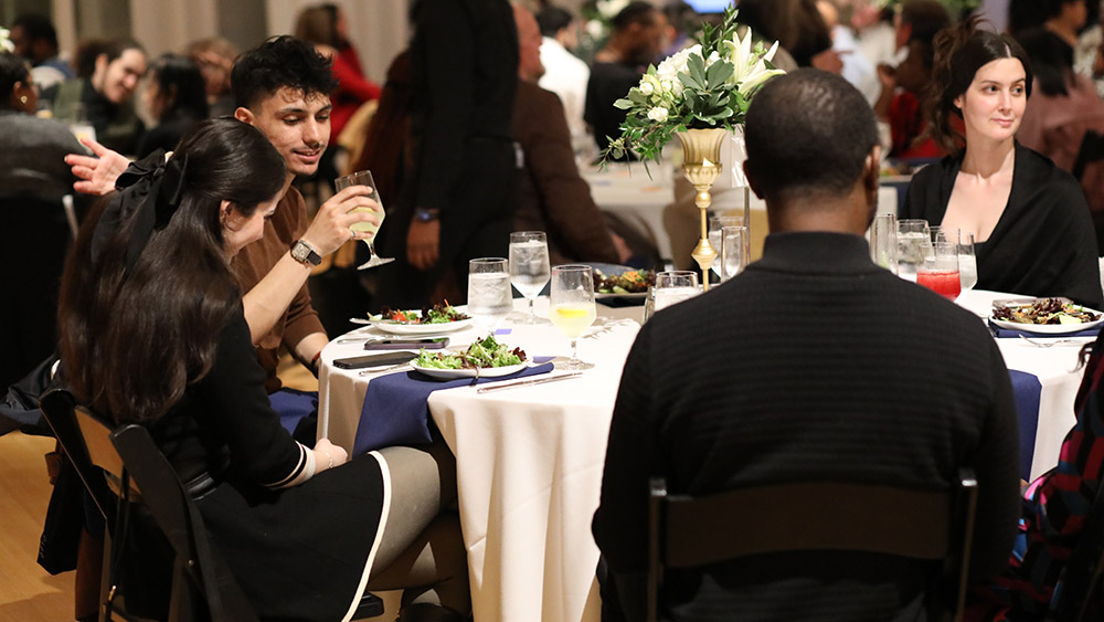 Students enjoy dinner and a chance to explore the N.C. Museum of Art after-hours during the Night at the Museum event.