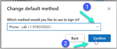 Select the method and then click the “Confirm” button