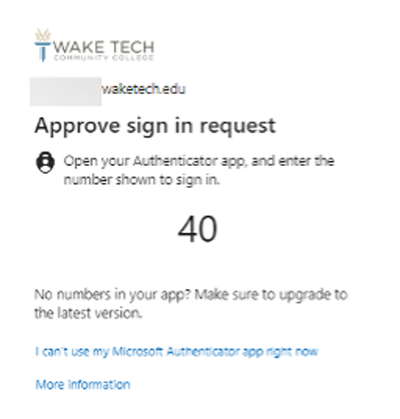 Wake Tech 2-Factor Authentication - Approve Sign In Request