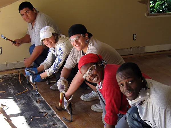 Wake Tech students in a Service-Learning project 