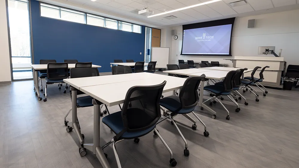 A classroom at Wake Tech East