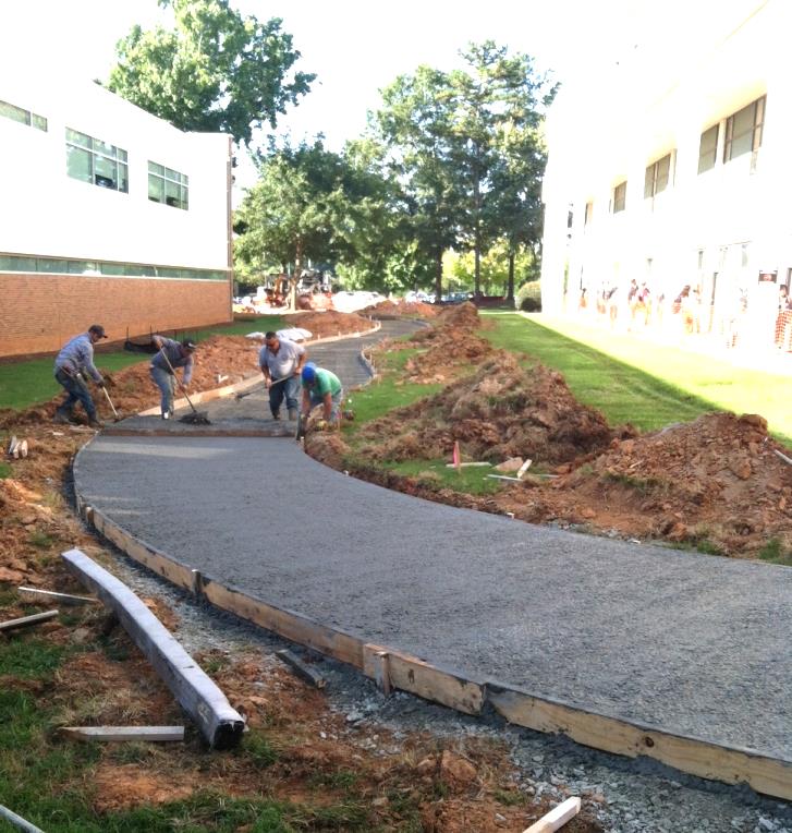 Figure 8: Creating the walkway at Southern Wake (Main) Campus between LE and ETB.