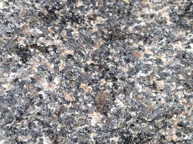 Figure 4: An extreme close-up of the gabbro showing the different minerals. 