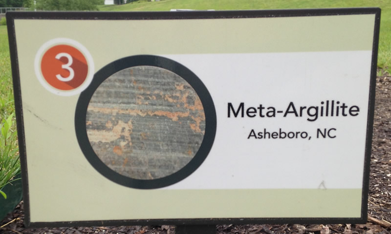 Meta-Argillite from Asheboro, North Carolina sign