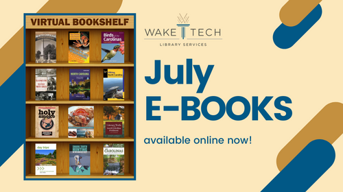 Image of bookshelf showing July ebooks
