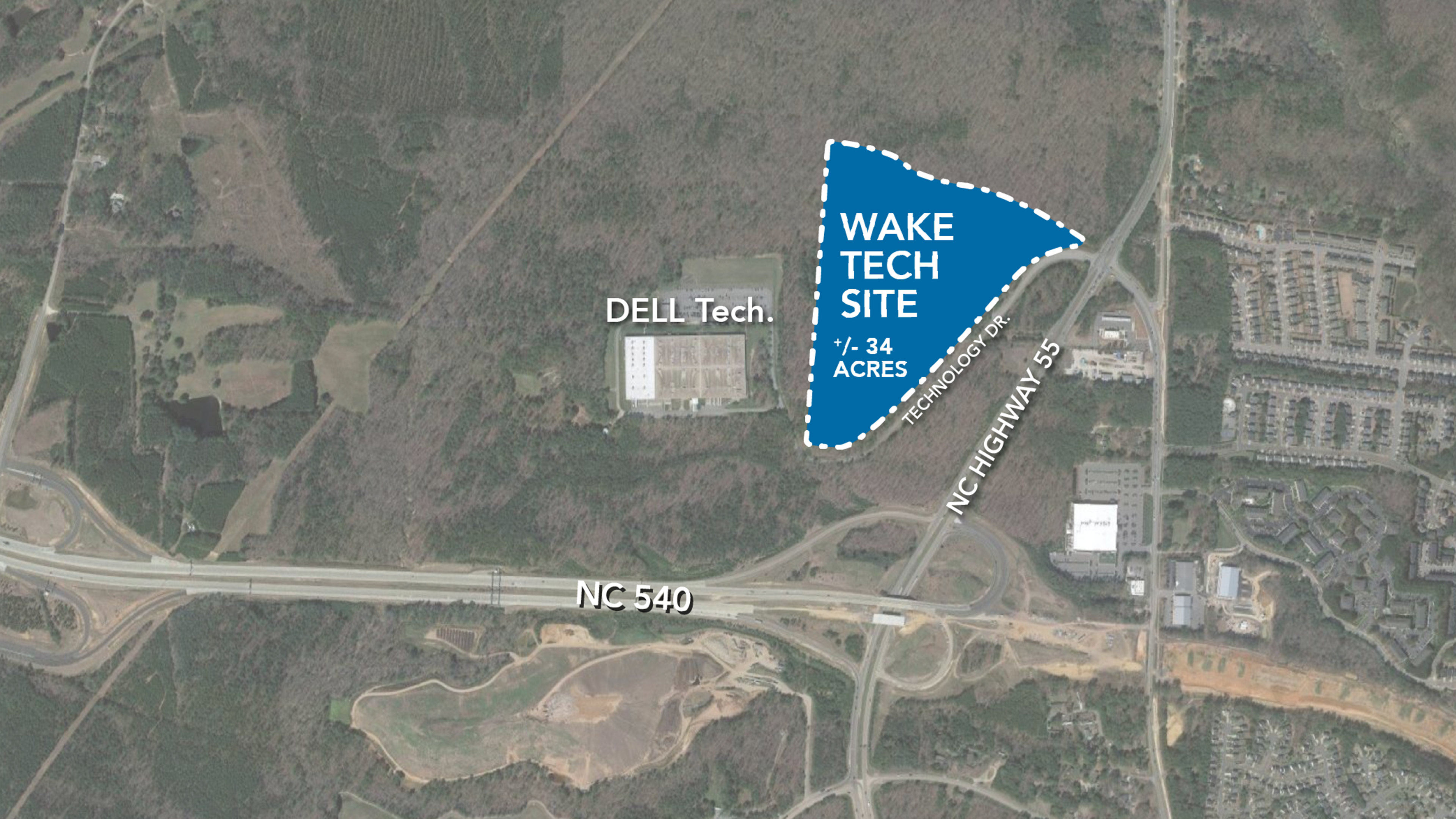 Locator map for new Western Wake Campus