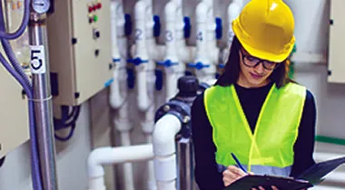 Photo of female apprenticeship worker on the job