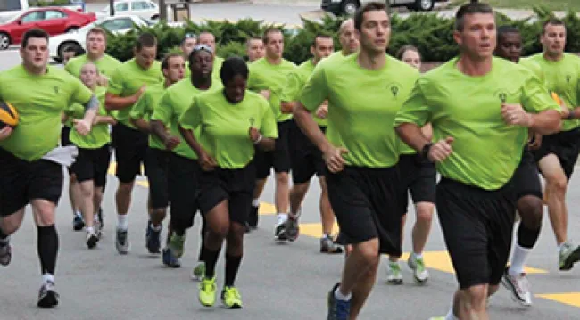 Photo of Law Enforcement students jogging