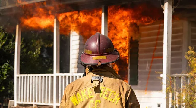 Fire services training at Wake Tech