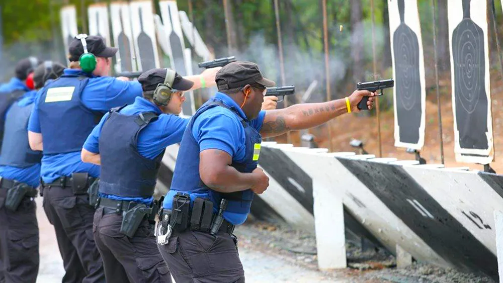 Time on the firing range is part of the Basic Law Enforcement Training program.