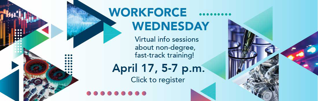 Workforce Continuing Education's Workforce Wednesday virtual open house graphic