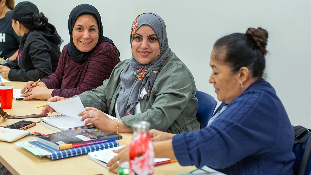 Students in an English as a Second Language class