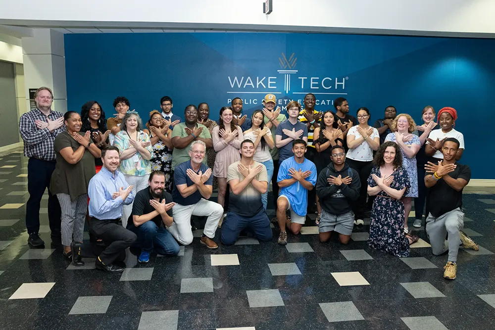 Students and Wake Tech staff celebrate the completion of the Eagle Start Summer Bridge Program.