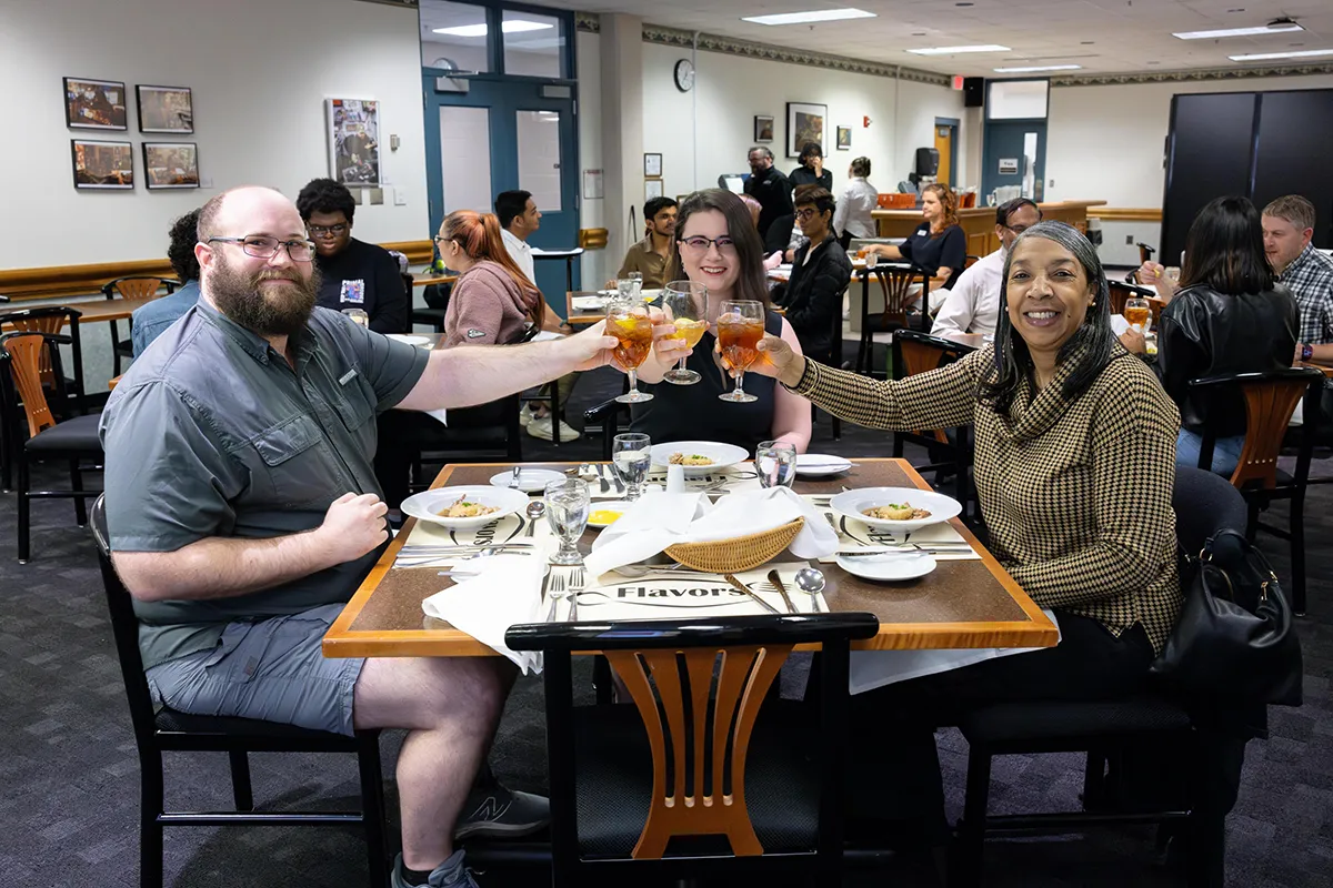 Students learned the do's and don'ts of dining with business professionals at a lunch hosted by Wake Tech Career Services.