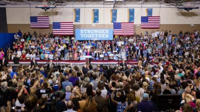 Hillary Clinton Visits Wake Tech