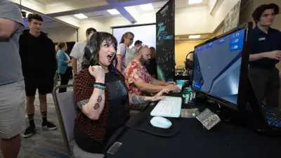 Wake Tech students show off their original video games at the Simulation and Game Development annual student showcase.