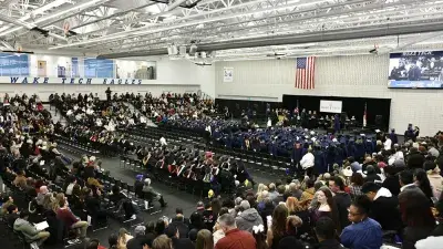 Wake Tech President Dr. Scott Ralls speaks at the commencement ceremony.