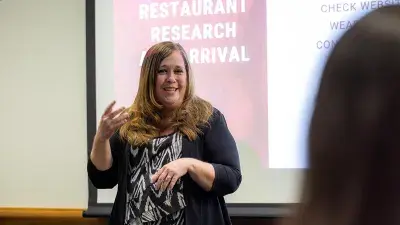 Students learned the do's and don'ts of dining with business professionals at a lunch hosted by Wake Tech Career Services.