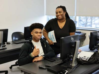 Wake Tech accounting students volunteer to help classmates file their tax returns.
