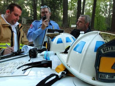 Wake County firefighters and law enforcement. Photo courtesy of Mike Legeros.