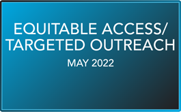 Rally Mark Tile - May 2022 Rally Mark, May 2022 - Equitable Access/Targeted Outreach