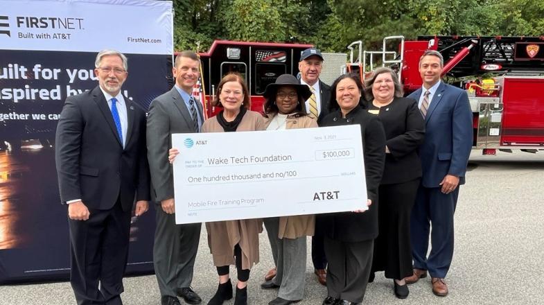 AT&T North Carolina Makes Generous Donation to Wake Tech Fire Services Program